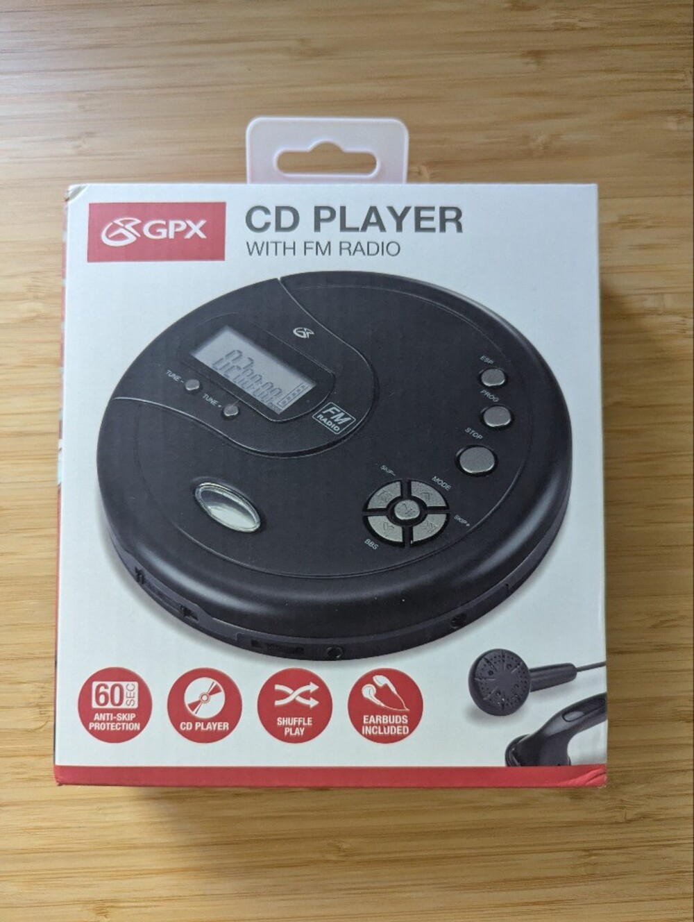 Black Portable CD Player with FM Radio